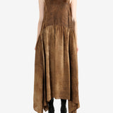 Brown dress, full body view