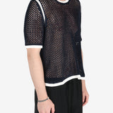 Black shirts worn by a person, showing the shirts fit