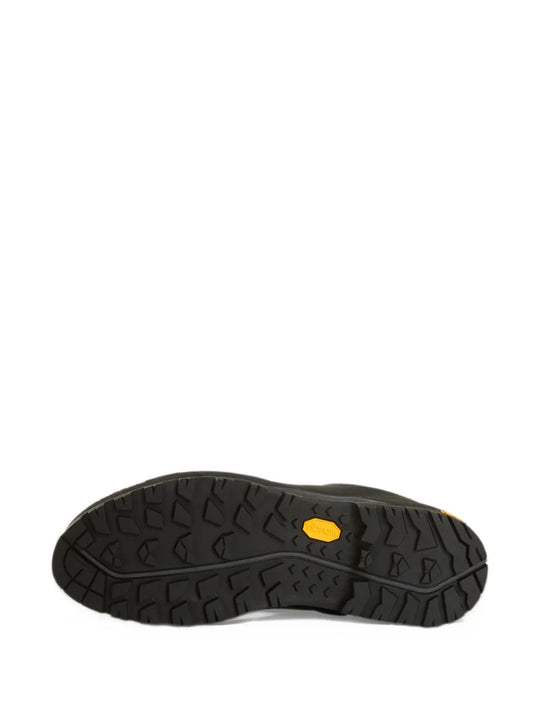 Close up of Black shoes, showing detail