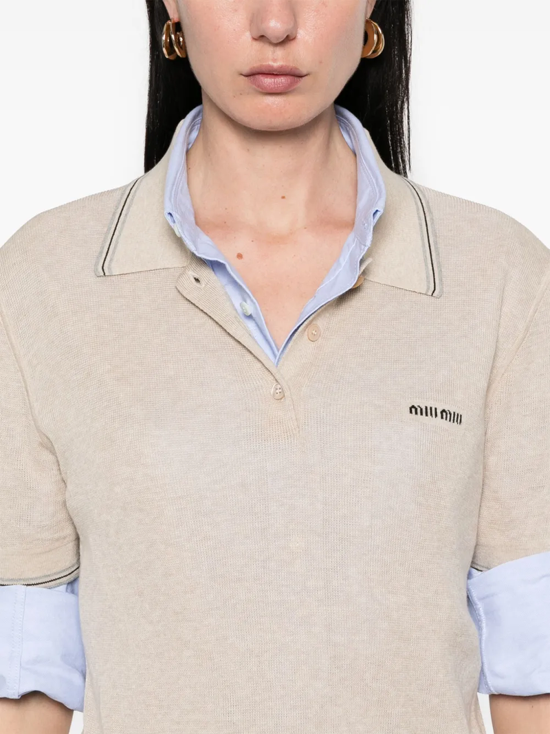 MIU MIU - Women Cotton Knit Polo Shirt