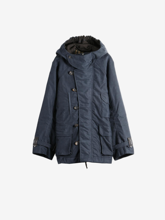 Navy jacket, front view