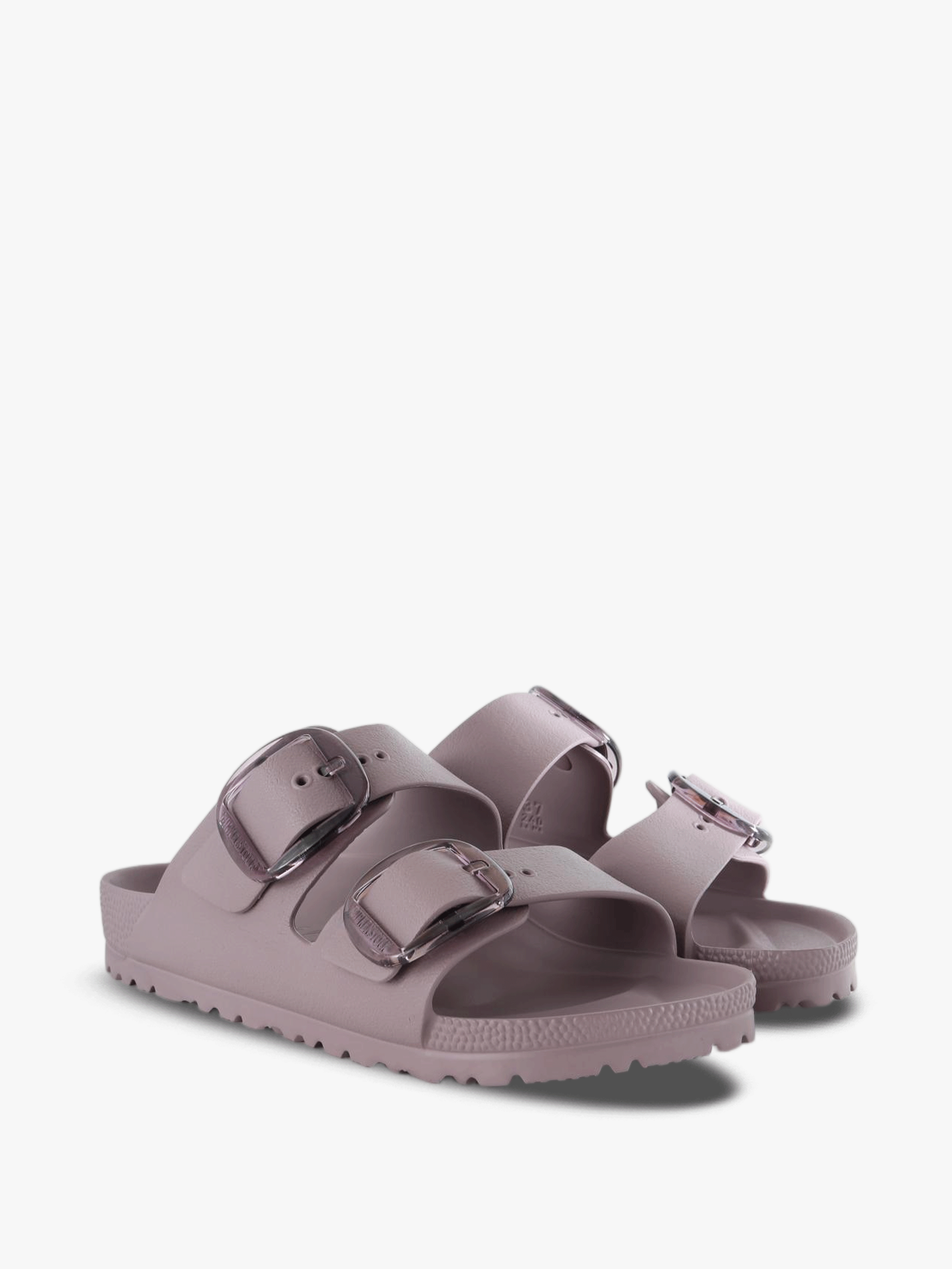 Purple sandals, front view