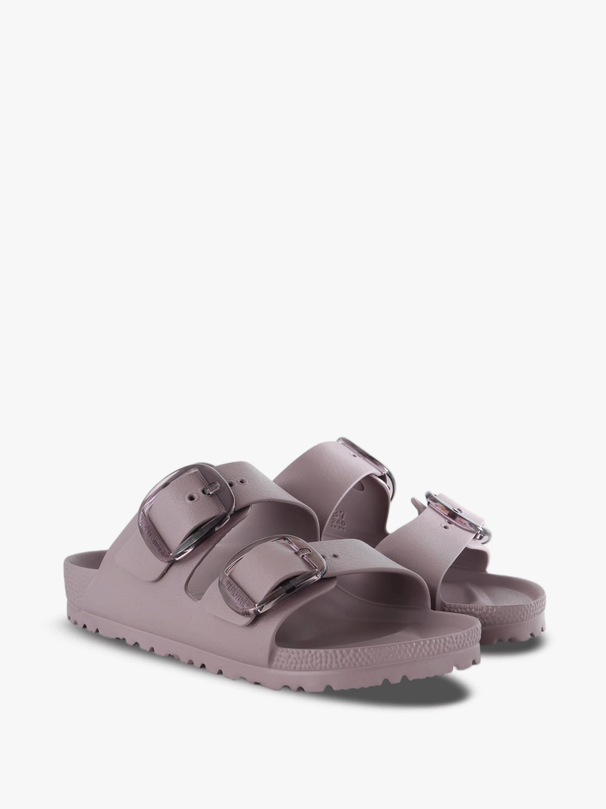 Purple sandals, front view