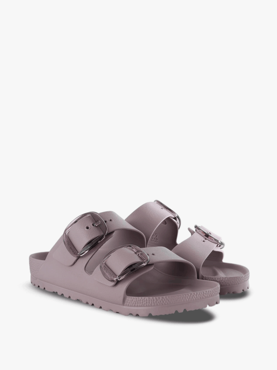 Purple sandals, front view