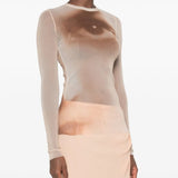 Tan top worn by a person, showing the top fit