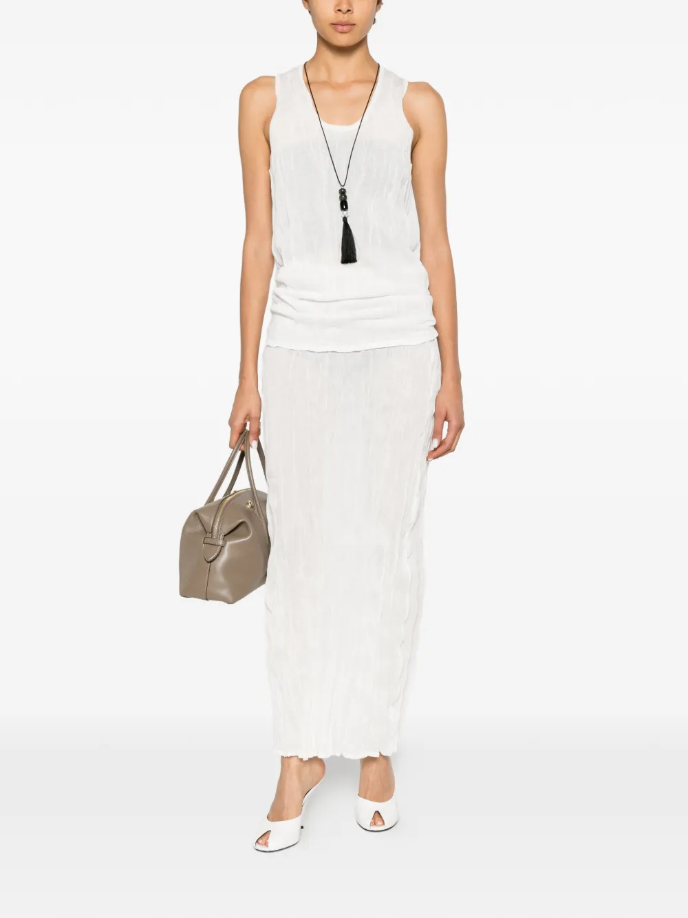 White skirts, full body view