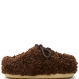 Brown mules, front view