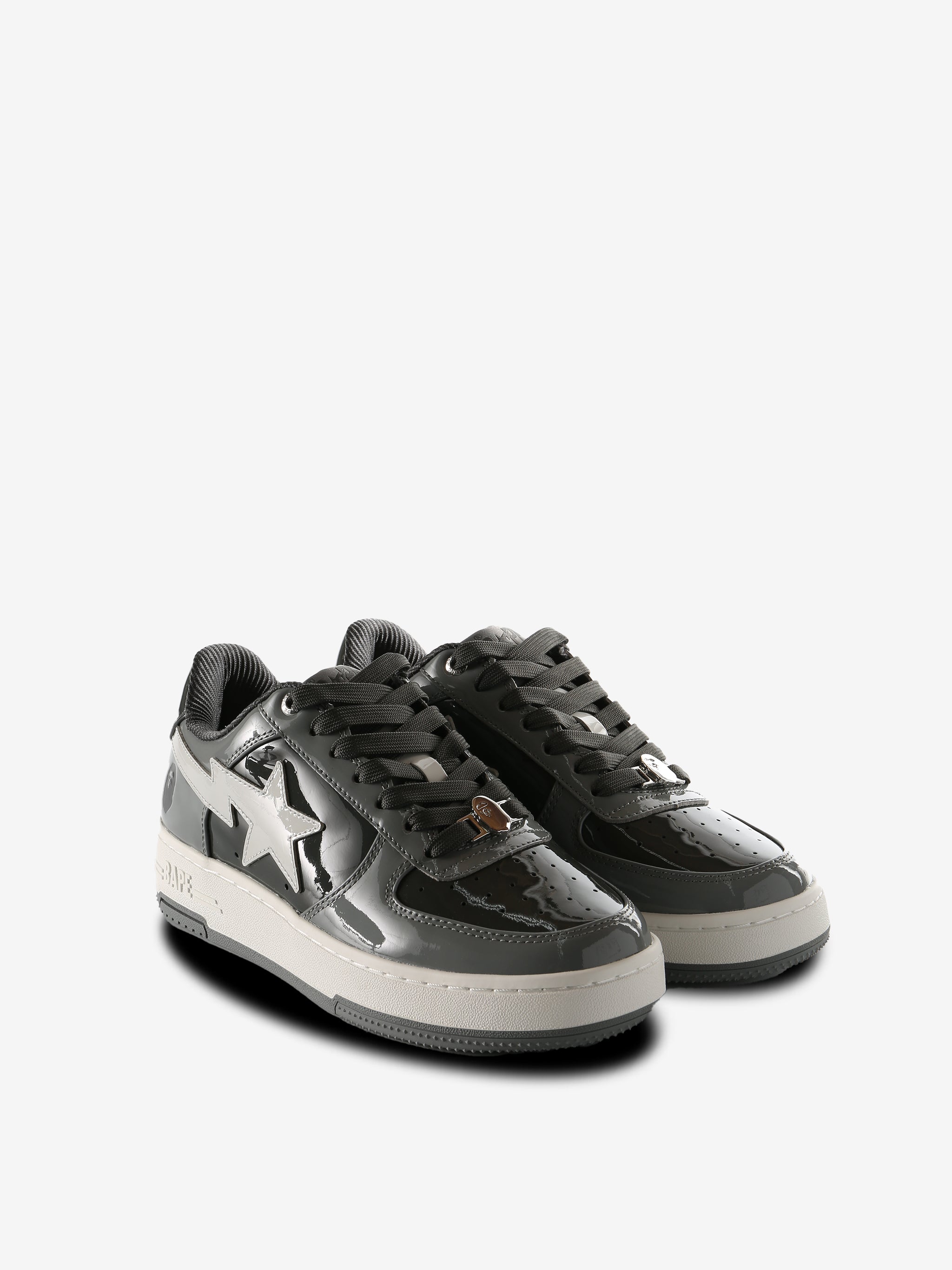 Grey sneakers, side view