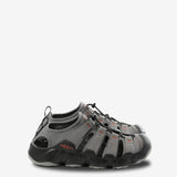 Grey sandals, front view