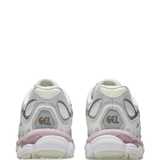 Grey sneakers, back view