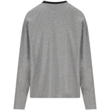 Grey shirt, back view