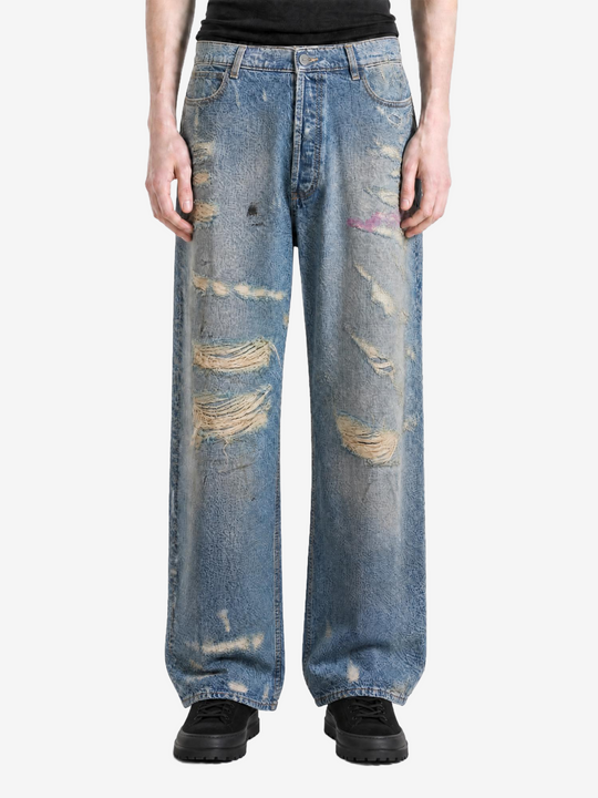 Blue jeans, front view