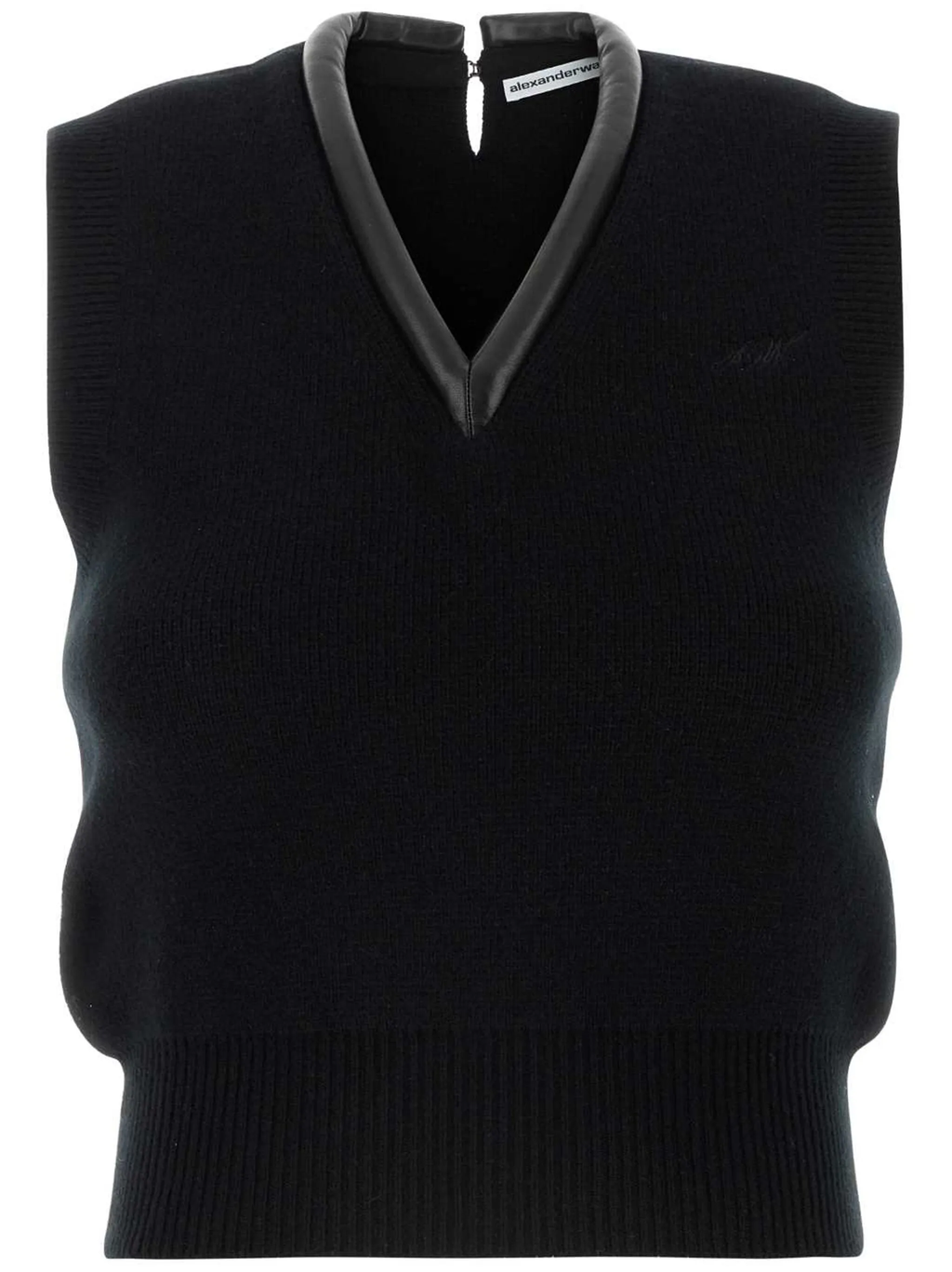 ALEXANDER WANG - Women Leather Tubular V-Neck Vest