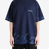Navy t-shirt, full body view