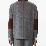 Grey jakcets worn by a person, showing the jackets fit