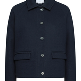 Navy jacket, front view