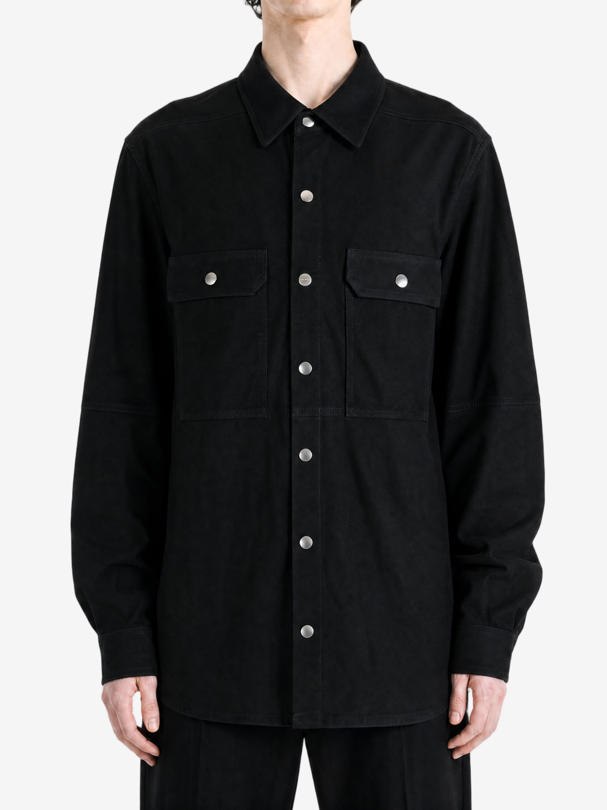 Black shirt, full body view