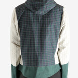 Green jacket worn by a person, showing the jacket's fit