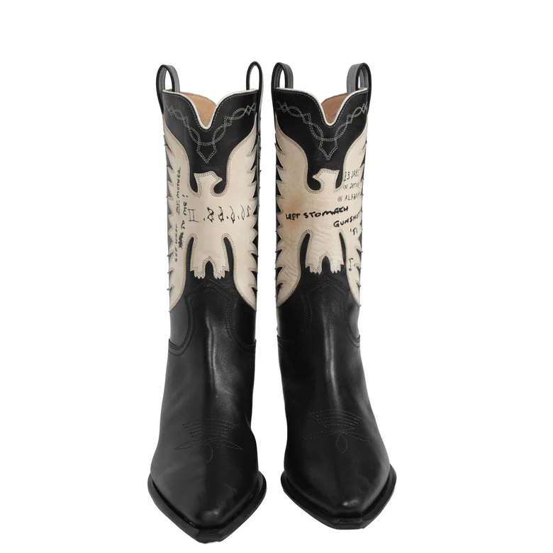 Black boots, front view
