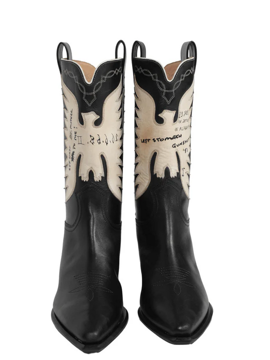 Black boots, front view