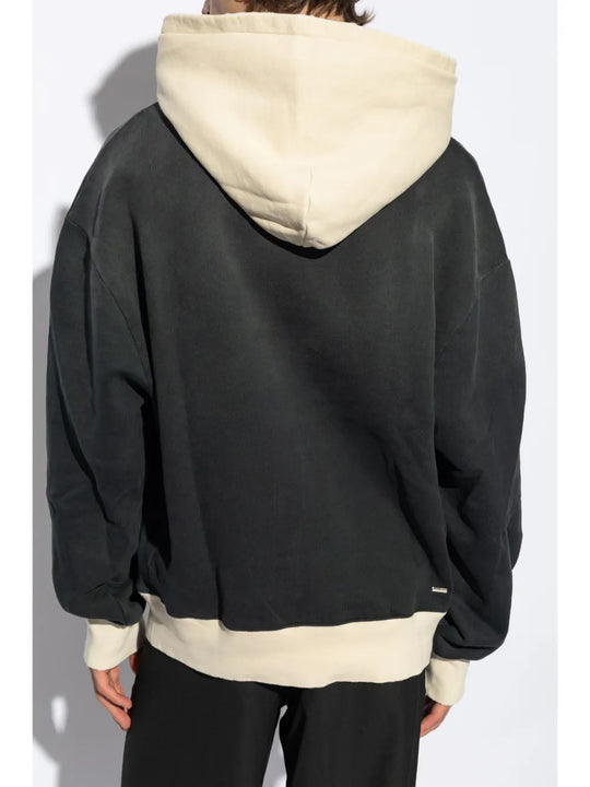 Black t-shirt, full body view