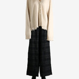 Tan knitwear, full body view