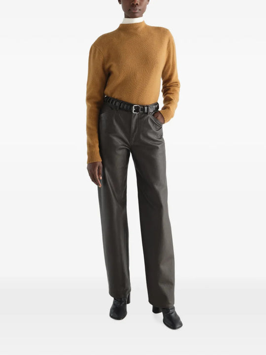 Tan hoodie, full body view