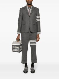 THOM BROWNE Men Unstructured Straight Fit SB S/C In Engineered 4 Bar Flannel Suit