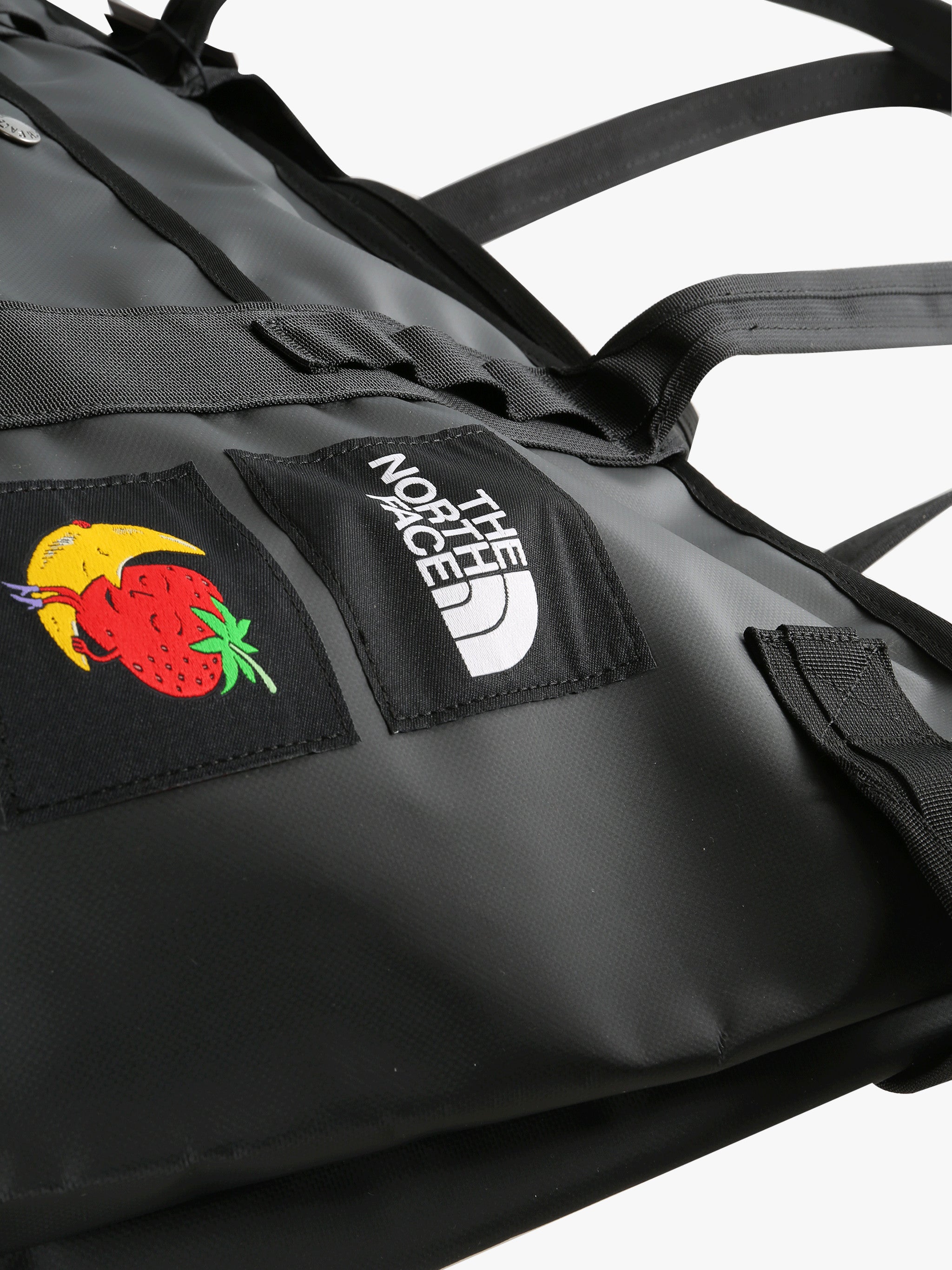 Close up of black tote bag