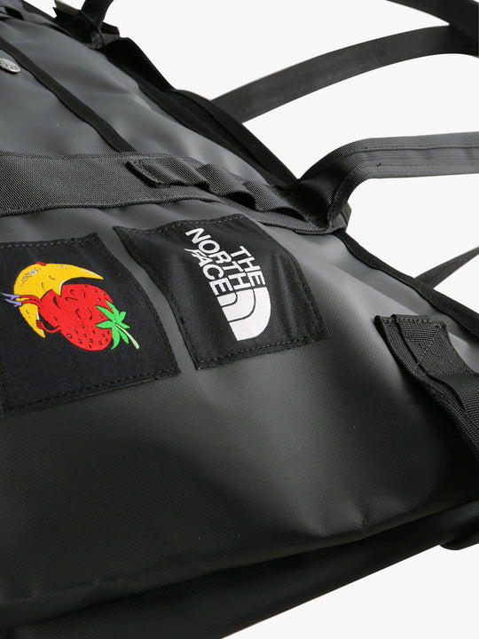 Close up of black tote bag