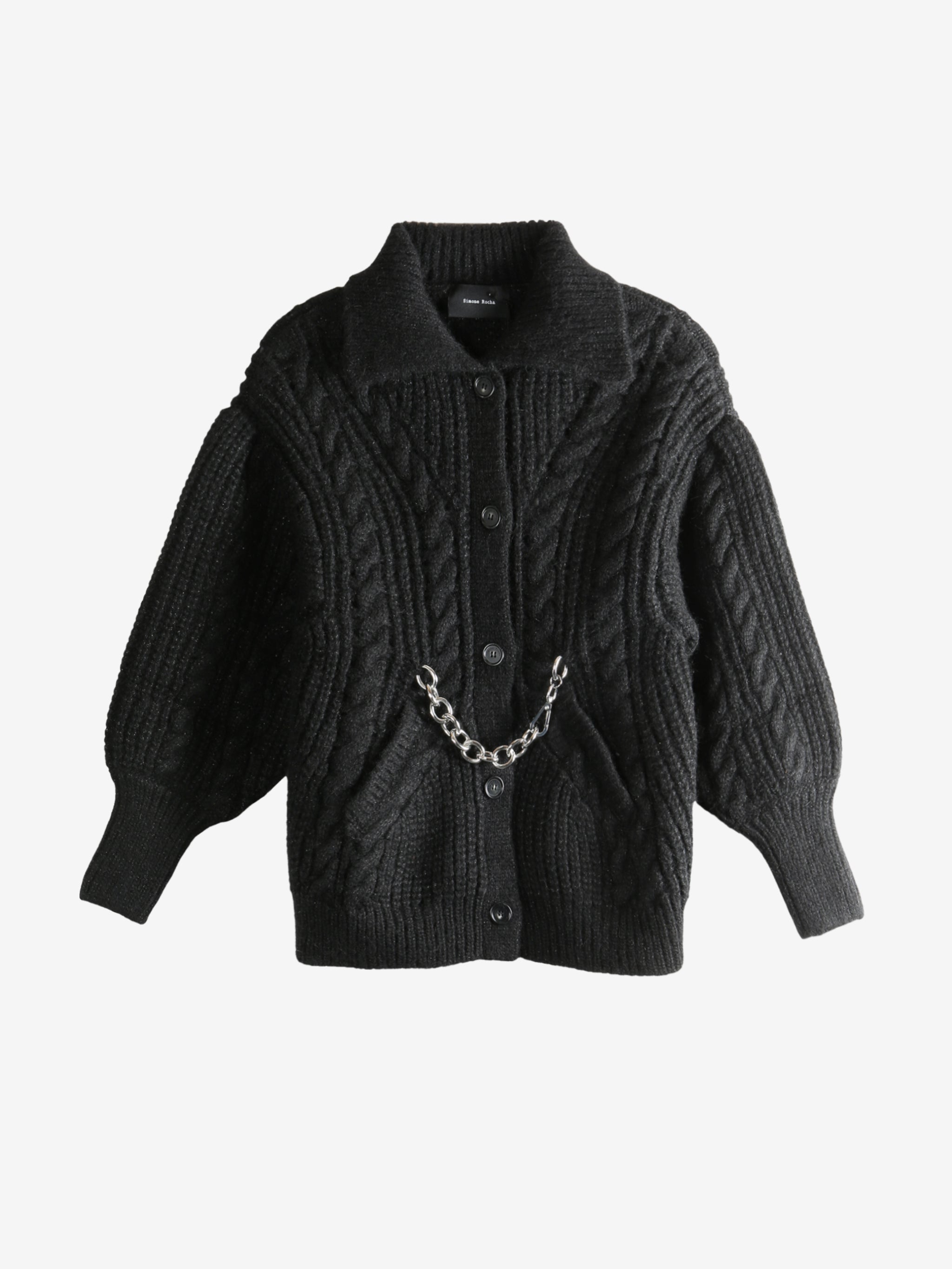 Black cardigan, front view