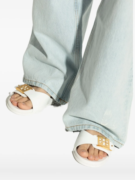 White sandals, front view