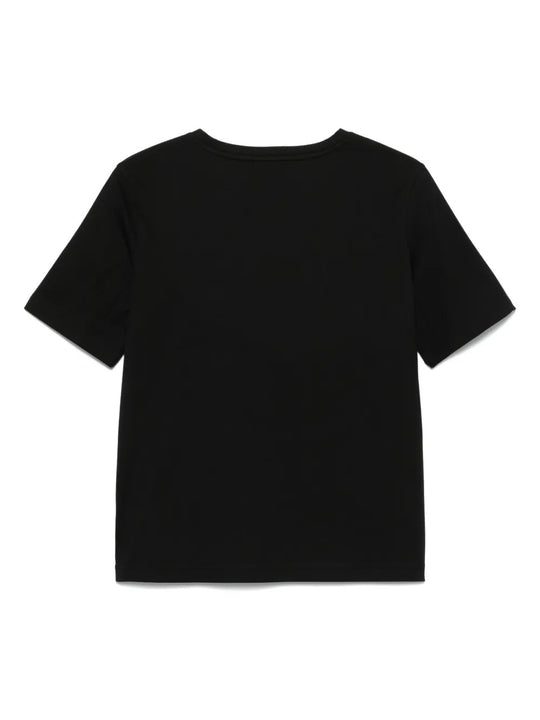 Black T-shirt, back view