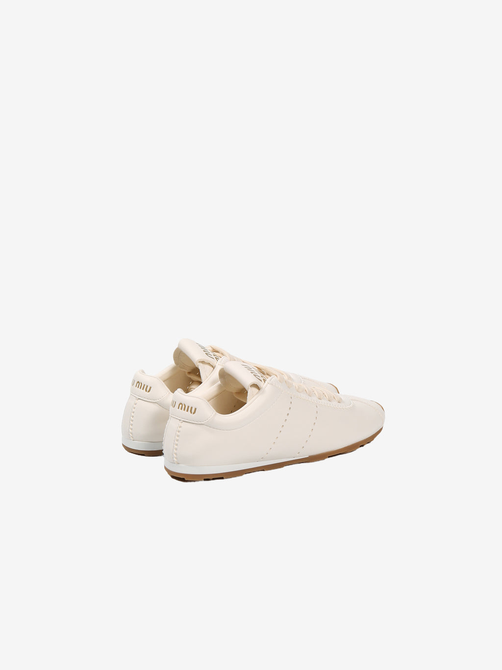 MIU MIU - Women Bleached Nappa Leather Sneakers