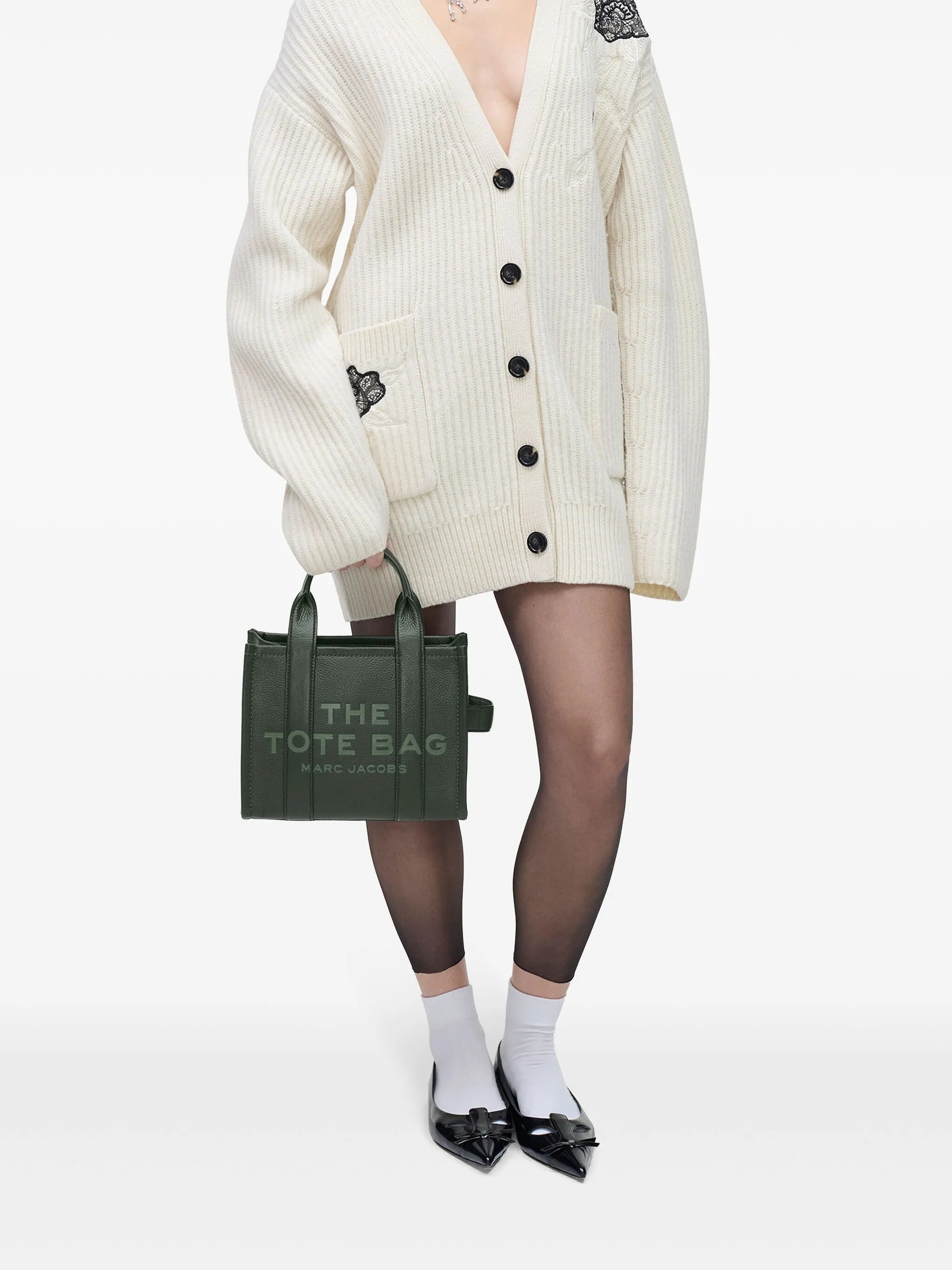 Green bag, full body view