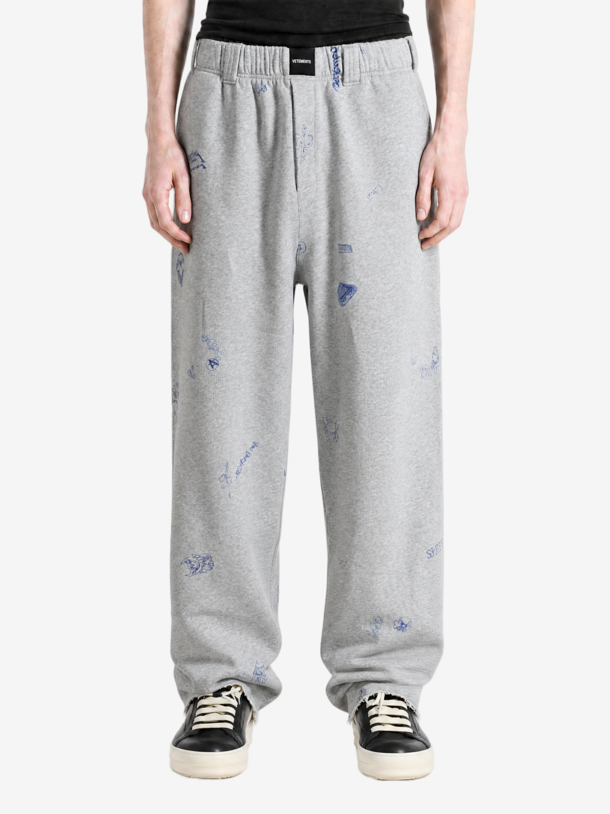 Grey pants, full body view