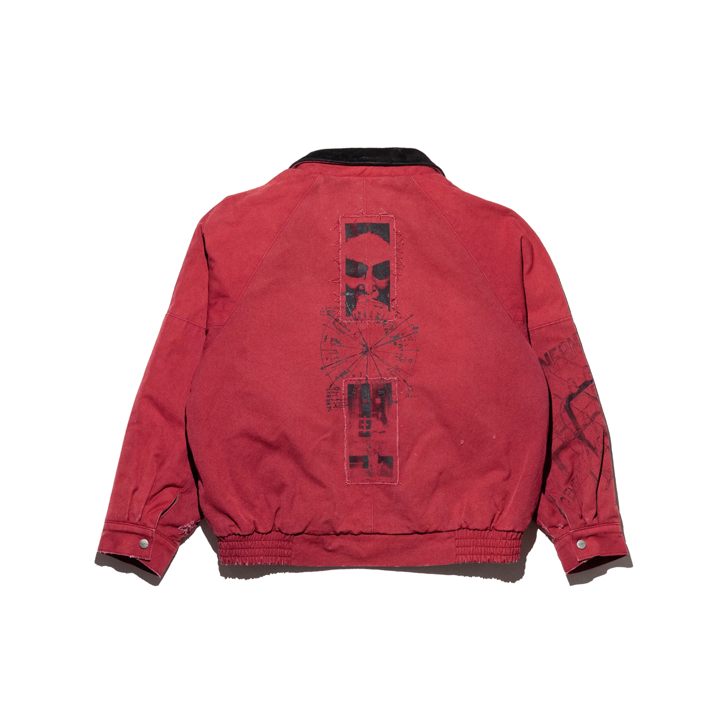 Red jacket,back view