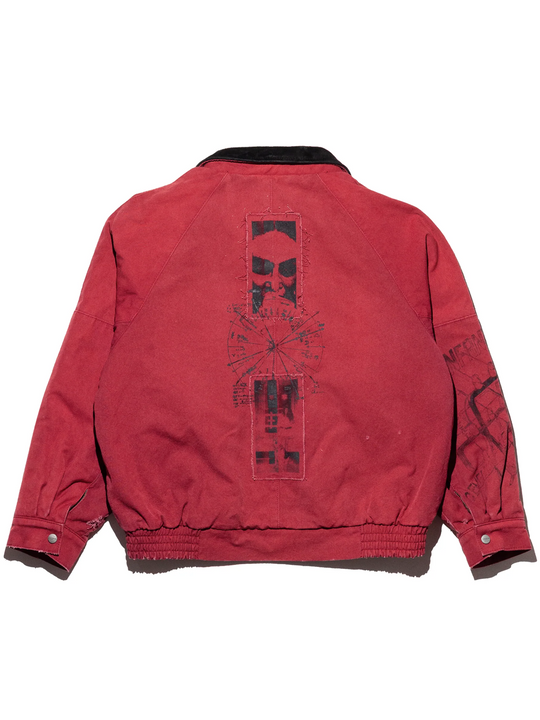 Red jacket,back view