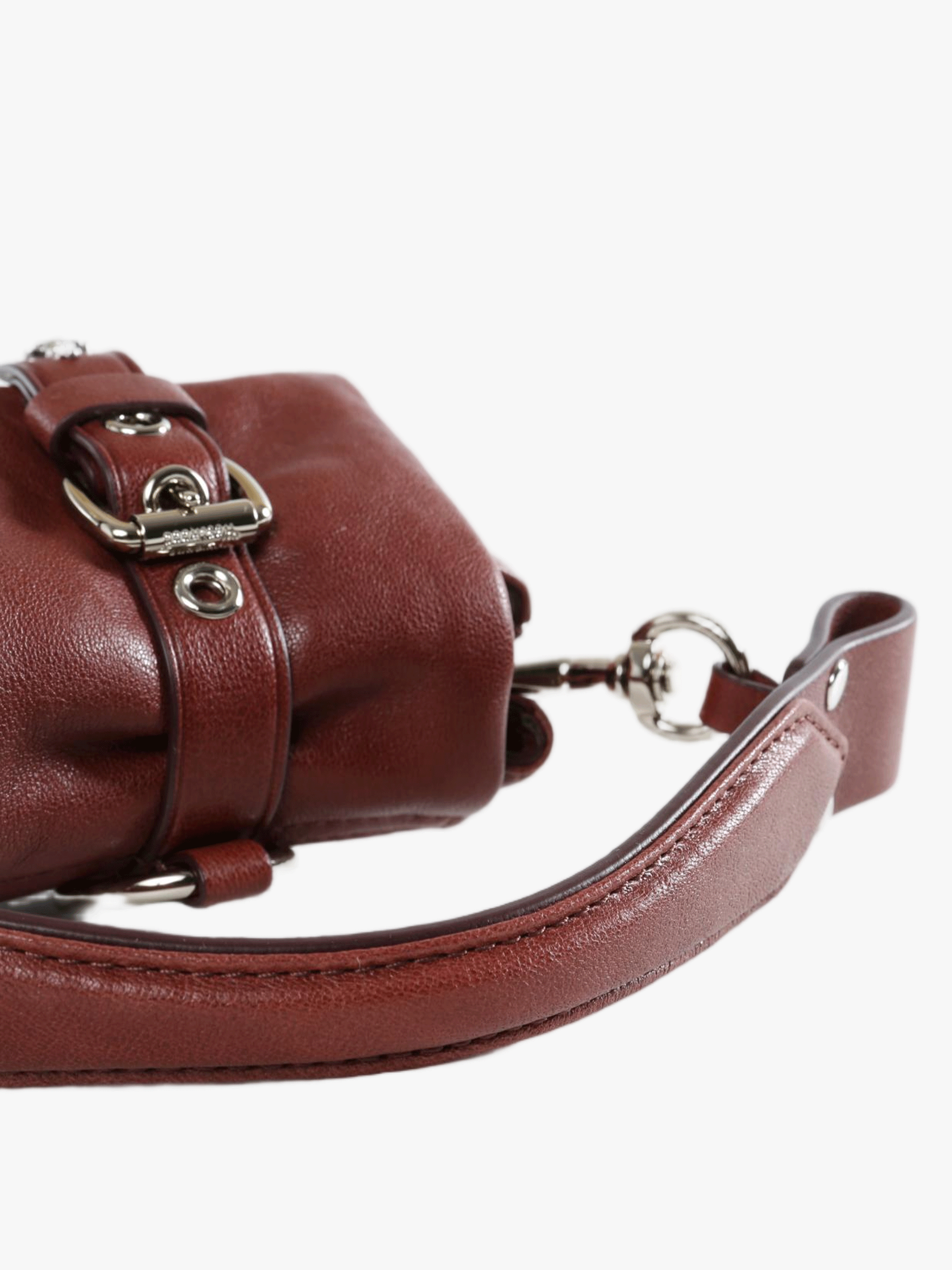 Burgundy bag, front view