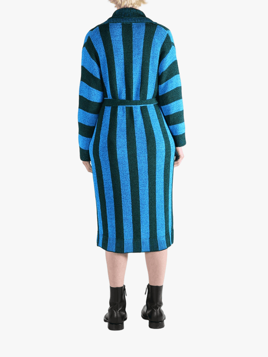 Blue knitwear, full body view