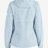 Blue jacket worn by a person, showing the jacket fit