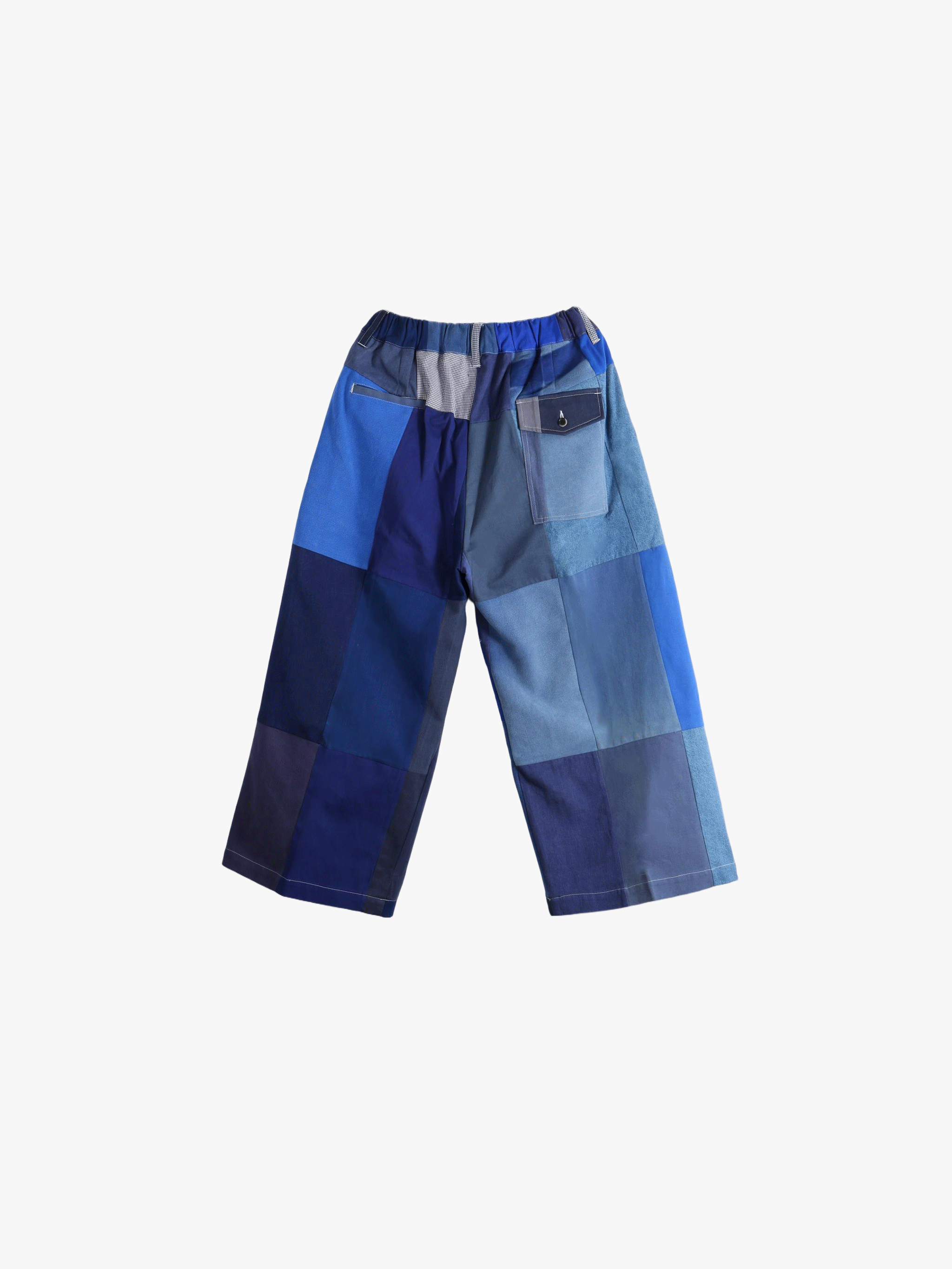 Blue pants, back view