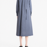 Navy dress, full body view