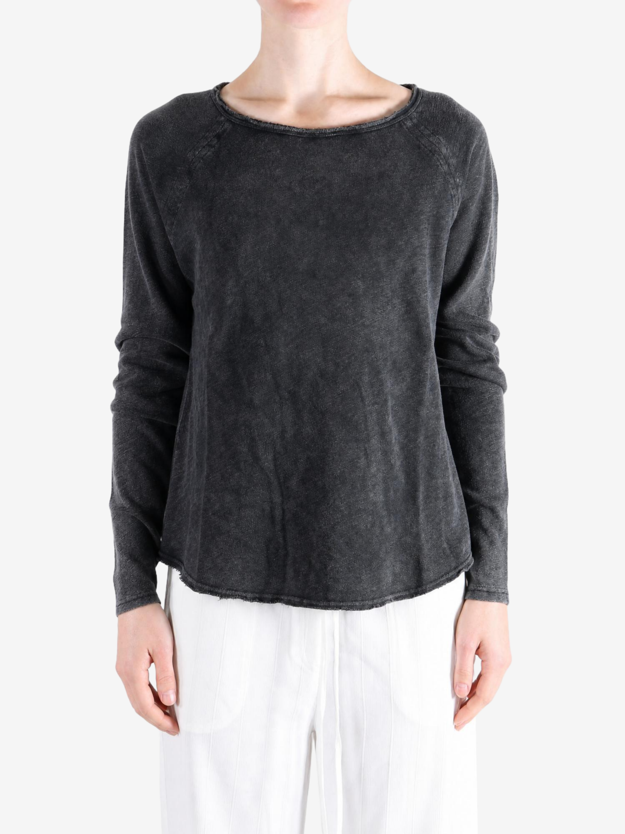 Black t-shirt worn by a person, showing the t-shirt fit