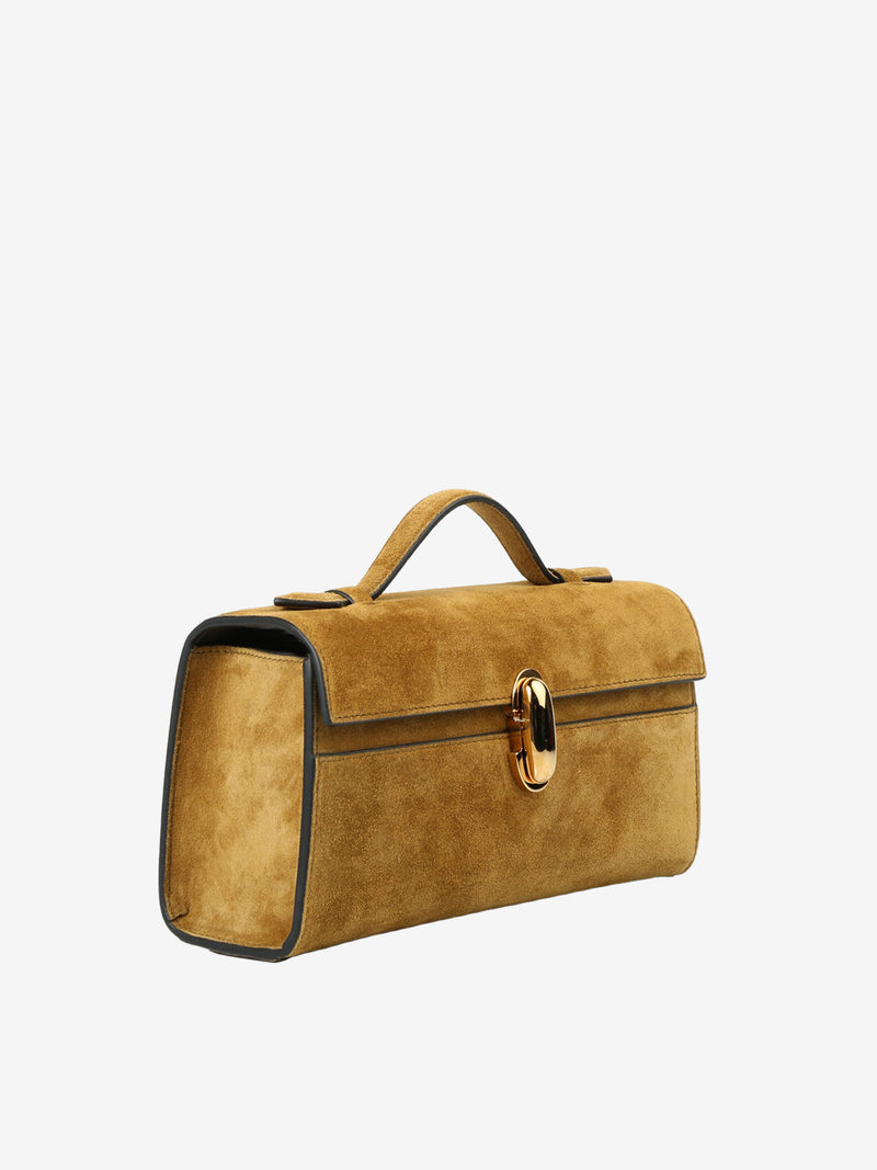 Tan bag, side view