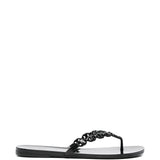 Black sandals, front view