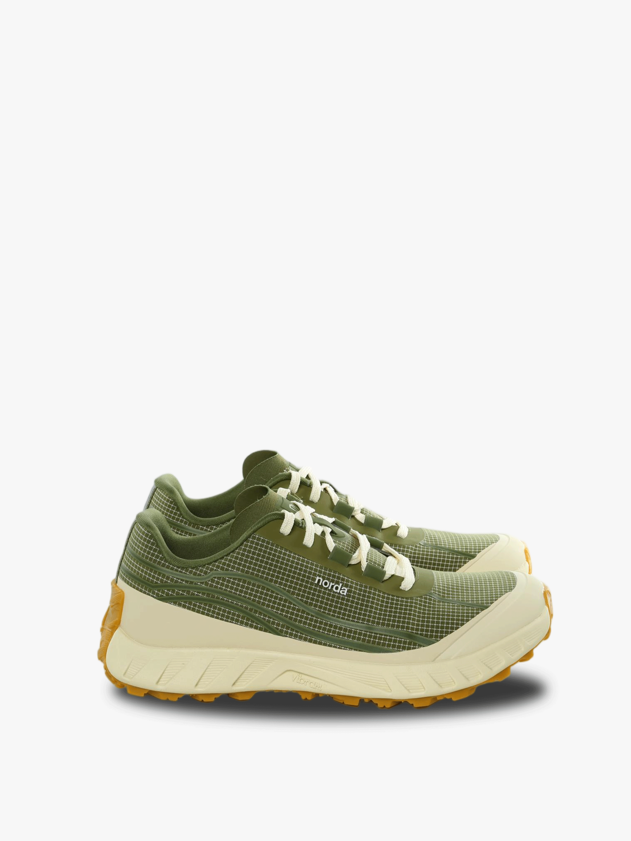Green sneakers, front view