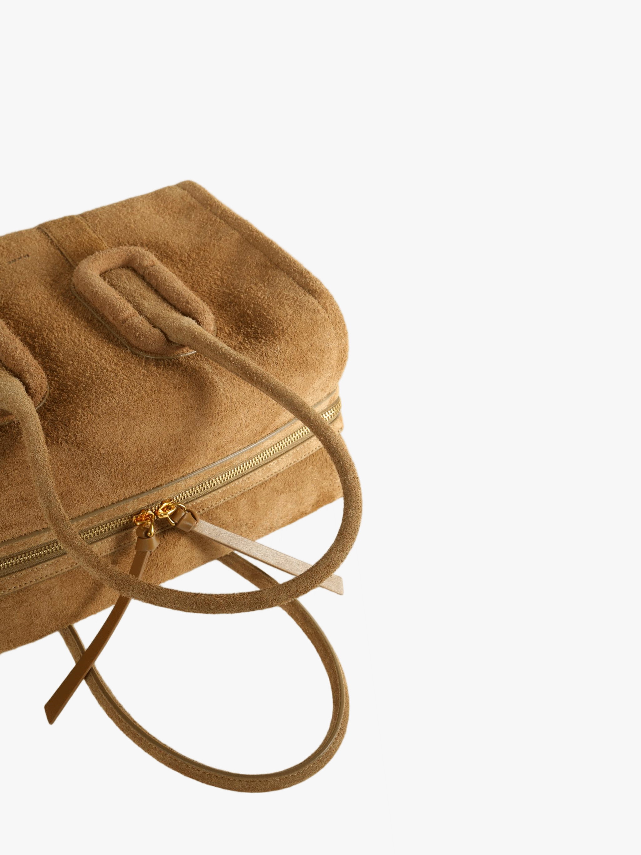 Tan bag, front view