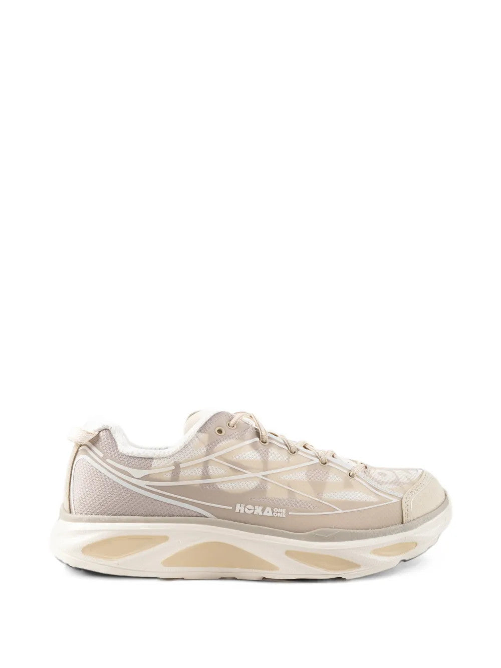 Tan shoes, side view