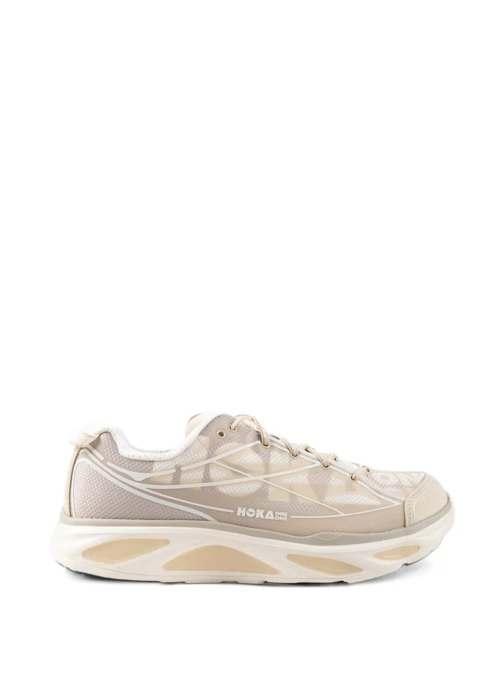 Tan shoes, side view